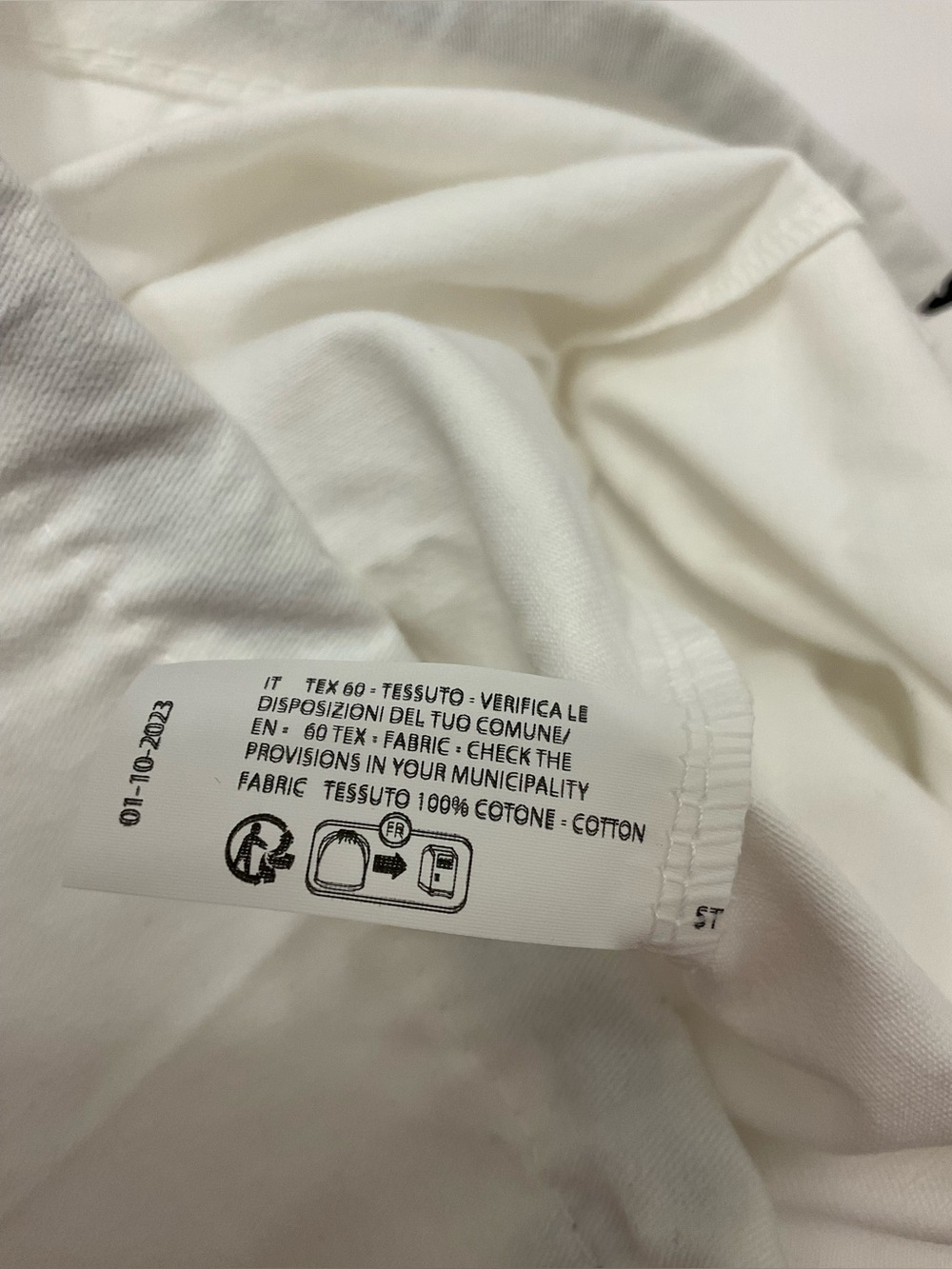 Balmain White Cotton Drawstring Dust Bag with Black Logo - Picture 4 of 5